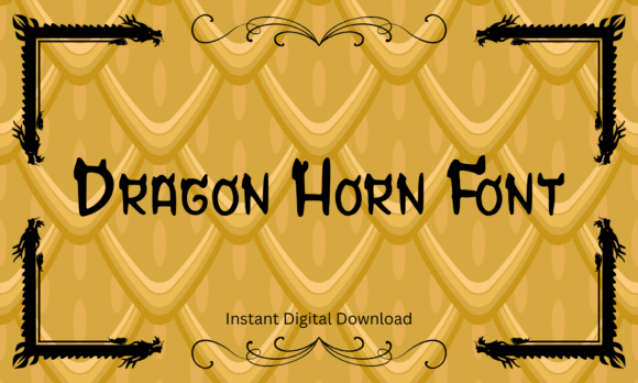 Dragon Horn Font for Mythical Craft Designs