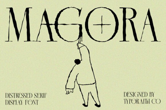 Magora: A Distressed Serif Font for Editorial Design