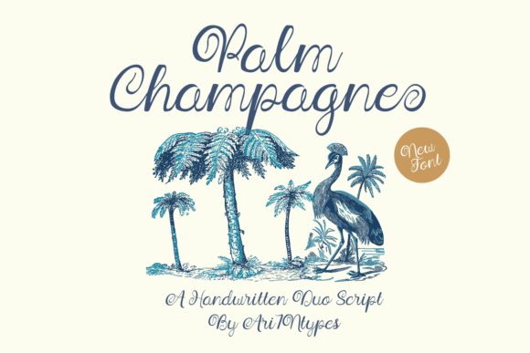 Palm Champagne: A Stylish Handwritten Duo Script for Campaigns