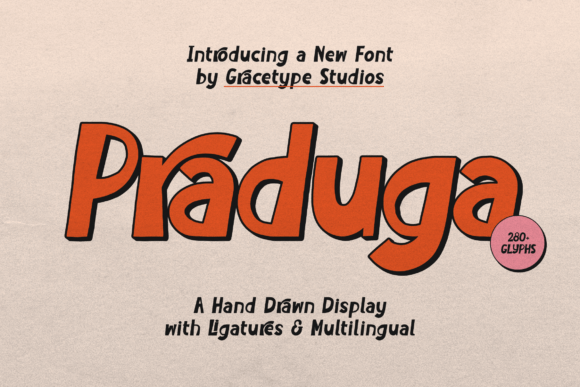 Praduga Typeface: Bold Retro Display Fonts