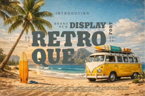 Retroque: A Bold Hand-Drawn Display Font for Makers