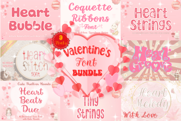 Valentines Font Bundle for Handmade Love-Themed Designs